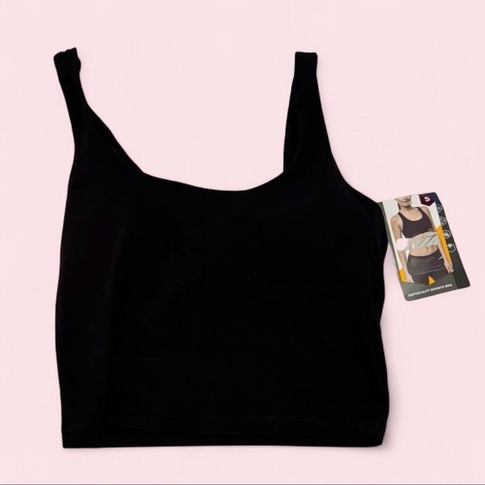 Black Women's Square Neck Crop Tank Top - Avia
